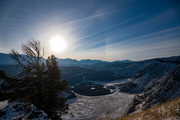sunset in the mountains