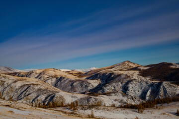 mountains in the snow