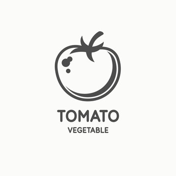 Illustration of a tomato in a flat style. Isolated image on a light background.
