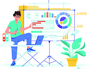 Businessman Presentation New Data Analysis