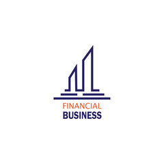 financial business logo line illustration building graphic design vector template