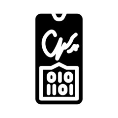 digital signature glyph icon vector. digital signature sign. isolated contour symbol black illustration