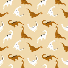Seamless patterns. Dinosaurs on a light background. vector illustration for textiles and packaging