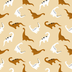 Seamless patterns. Dinosaurs on a light background. vector illustration for textiles and packaging