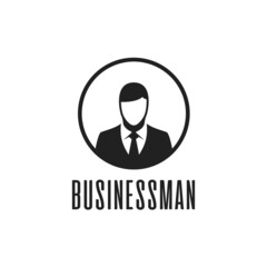 Businessman Avatar. Vector sign of man in Business suit. Male face icon in flat design. Man avatars profile concept. Concept of boss, office worker, manager, banker. Illustration EPS 10.