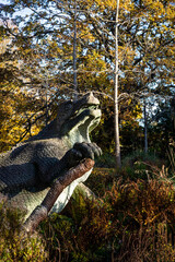 Iguanodon sculptures in Dinosaur park, Crystal Palace Park, London, England, UK