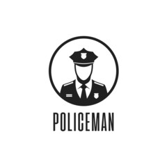 Police Icon. Policeman Officer avatar in flat style. Law enforcement and law enforcement or catching criminals concept. Vector illustration EPS 10.