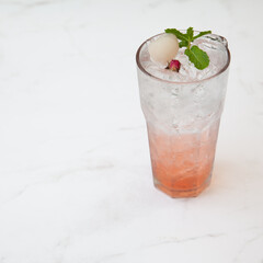 Lychee rose soda, Summer refreshing drink