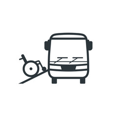 disability bus icon, vector art.