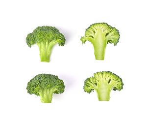 Broccoli isolated on white background. Top view