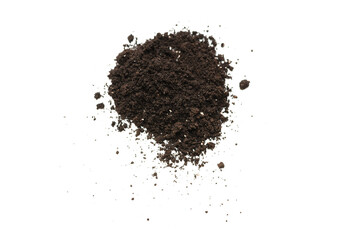 Black land for plant isolated on white background.