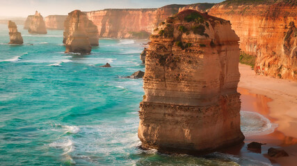 Twelve Apostles on the Great Ocean at sunset - Australia
