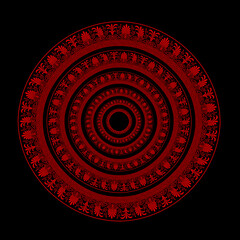 black background with red ornament