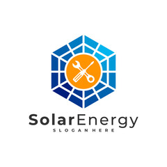 Mechanic Solar logo vector template, Creative Solar panel energy logo design concepts