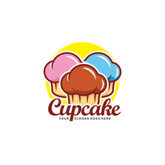 Fototapeta premium Cupcake logo design vector illustration