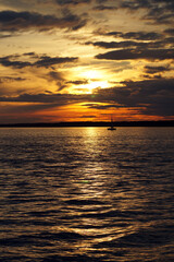 Colorful sunset in the Gulf of Finland