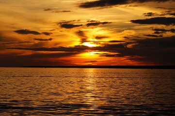 Colorful sunset in the Gulf of Finland