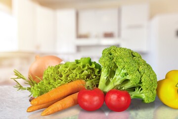 Set of spices for vegetable, carrot slices, parsley, onion and other