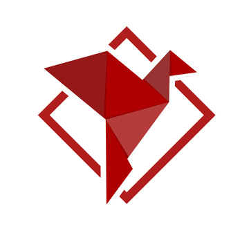 Honny bird origami logo can be used for logos, icons