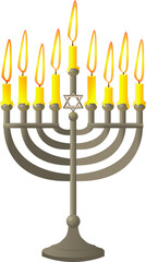 vector illustration, hanukkah holiday, jewish holiday. candles,