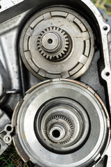 gears on an automatic CVT transmission of a car