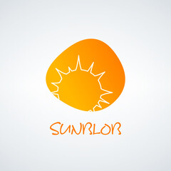 Abstract stylized summer sun blob logo design template. Stock vector illustration isolated on white background