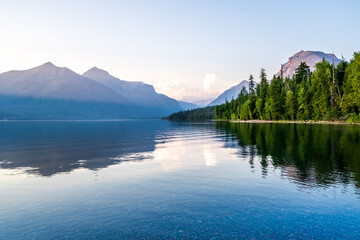 Sunset over Lake McDonald in Glacier National Park in Montana