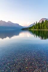 Sunset over Lake McDonald in Glacier National Park in Montana