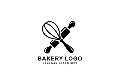 Bakery simple flat logo vector illustration