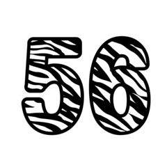 Number 56 with Zebra, fifty six