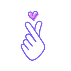K pop love symbol. Korean symbol hand heart