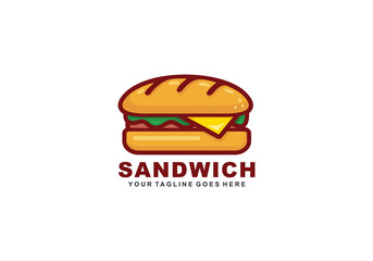 Sandwich logo design vector illustration