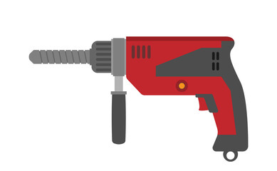 Electric drill vector icon isolated on white background