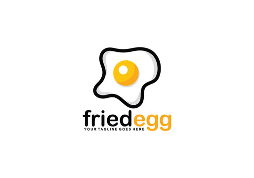 Fried egg logo design vector illustration