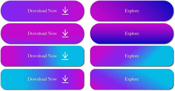 Modern explore and download buttons. Gradient web buttons