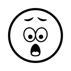 Sad surprised face. Emoji icon vector. Emoticon sign. Negative emotions. Vector illustration.