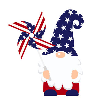 4th of july gnome icon. Clipart image isolated on white background
