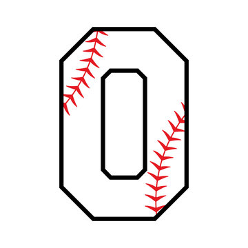 Baseball number 0 icon. Clipart image isolated on white background