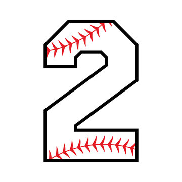 Baseball number 2 icon. Clipart image isolated on white background Stock  Vector