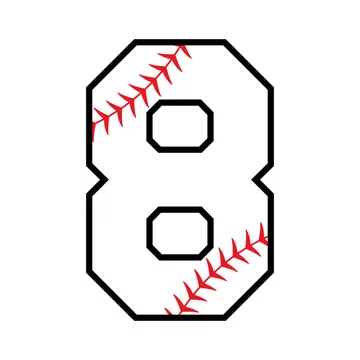 Baseball number 8 icon. Clipart image isolated on white background Stock  Vector | Adobe Stock