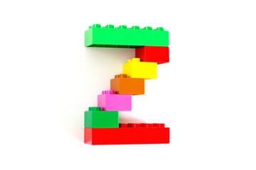 Colorful toy brick letter Z