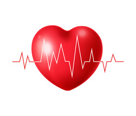 Heart And Cardiogram Composition