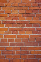 Traditional orange brick wall in Lodz, Poland