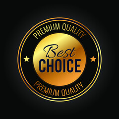 Best Choice Premium Quality Golden Badge Emblem Isolated Vector