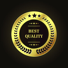 Best Quality Gold and Brown Luxury Label Emblem Isolated Vector