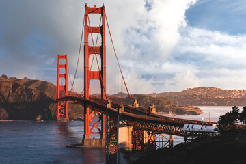 The world famous Golden Gate Bridge in San Francisco, California, USA