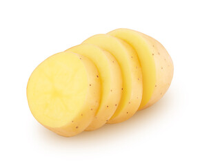 Sliced fresh whole green vegetable marrow zucchini isolated on a white background.