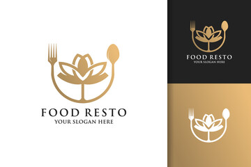 spoon fork natural flower food restaurant inspiration logo