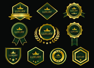 Luxury Premium Labels Flat Vector