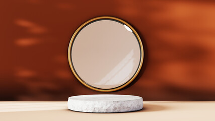 3D rendering of blank product abstract background for backdrop fashion and cream cosmetics decorations. Modern blank podium background for show luxury product.